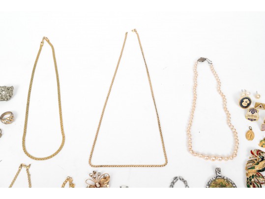 Assorted Lot Of Costume And Gold Filled Jewelry Pieces