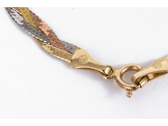 Lot Of Two 14k Gold Jewelry Pieces Including A Bracelet And Earrings