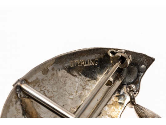 Lot Of Three Assorted Sterling Silver Figural Brooches