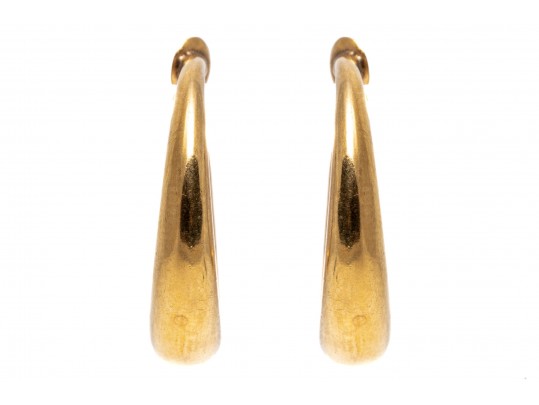 Elegant 14K Tapered Hoop Clip Earrings