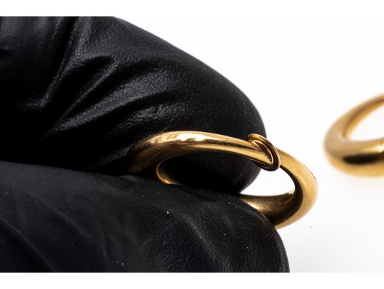 Elegant 14K Tapered Hoop Clip Earrings