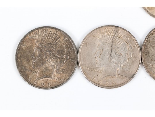 Six American Peace Dollars, Circulated