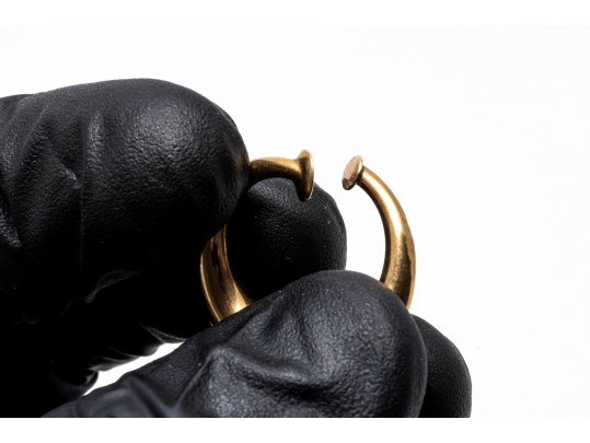 Elegant 14K Tapered Hoop Clip Earrings