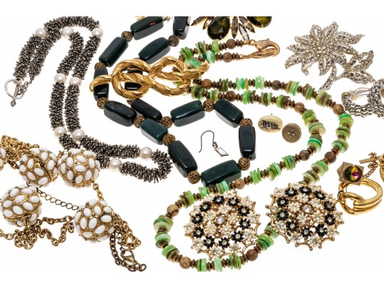 Assorted Lot Of Costume Jewelry Including Ralph Lauren, Trifari, Monet