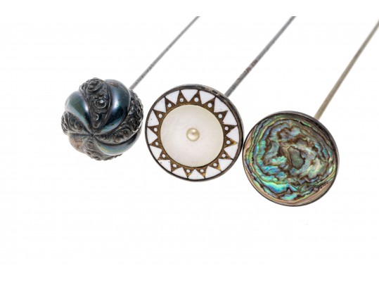 Collection Of Unique And Various Hat Pins, Sterling And 10K
