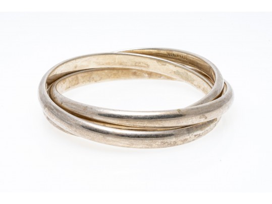 Tiffany & Co. Sterling Rolling Bangle Bracelet