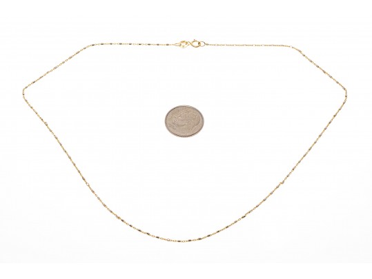 14k Yellow Gold Chain And Faceted White Gold Link Necklace
