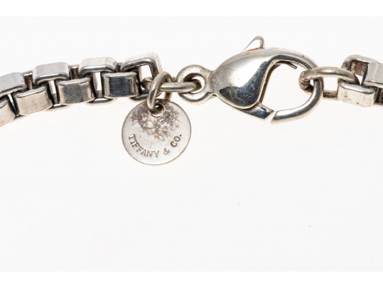 Tiffany And Co. Sterling Silver Contemporary Box Link Style Bracelet