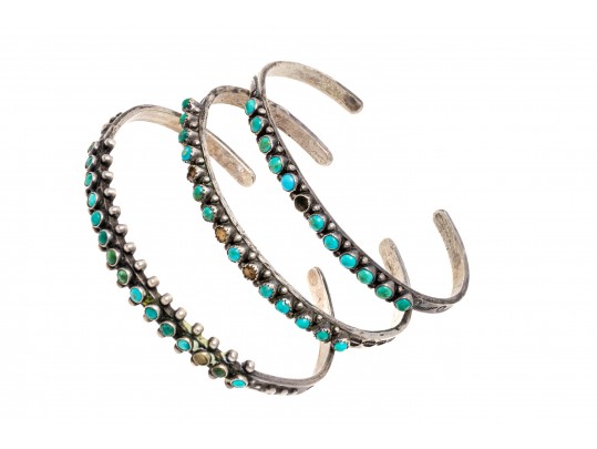 Lot Of Five Assorted Sterling Silver Bracelets, Southwestern Motifs