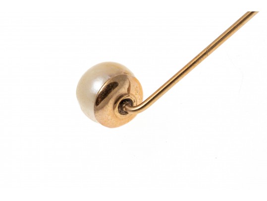 Classic 14K And Cultured Freshwater Pearl Stick Pin