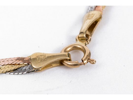 Lot Of Two 14k Gold Jewelry Pieces Including A Bracelet And Earrings