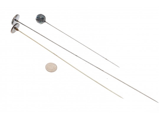 Collection Of Unique And Various Hat Pins, Sterling And 10K