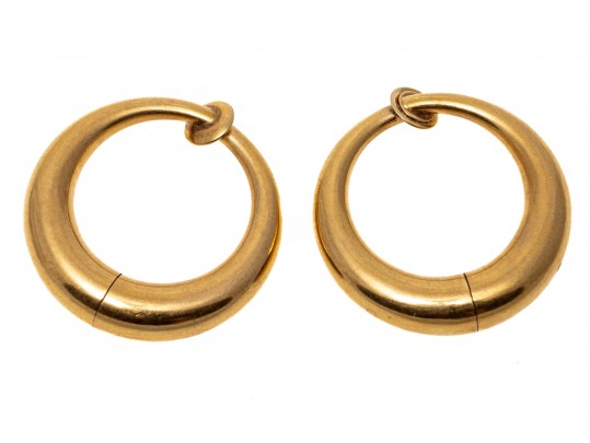 Elegant 14K Tapered Hoop Clip Earrings