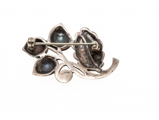 Lot Of Three Assorted Sterling Silver Figural Brooches