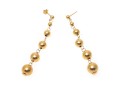 14k Yellow Gold Striking Graduated Gold Bead Drop Pendant Earrings