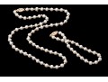 Matching White Cultured Freshwater Pearl And Gold Bead Necklace And Bracelet Set