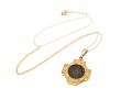 14K Necklace With A Coin Set Pendant