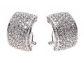 Broad Sterling And White Zirconia J-Hoop Earrings