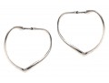 Tiffany And Co. Elsa Peretti Sterling Silver Contemporary Open Heart Hoop Earrings