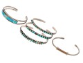 Lot Of Five Assorted Sterling Silver Bracelets, Southwestern Motifs