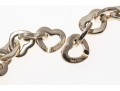 Tiffany & Co. Sterling Silver And 18kyg Open Heart Link Bracelet, With Outer Box