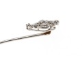 Platinum And Diamond Open Heart Form Stick Pin