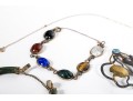 Small Lot Of Assorted Costume Jewelry, Including A Danish Silver Bracelet