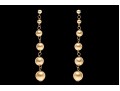 14k Yellow Gold Striking Graduated Gold Bead Drop Pendant Earrings