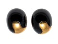 14K And Black Onyx Clip Earrings