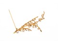 14k Yellow Gold Elegant Vintage Cultured Pearl Spray Branch Motif Brooch