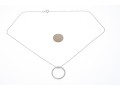 Sterling Silver Fun Contemporary CZ Circle Pendant, With Chain