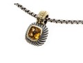 David Yurman Striking Sterling And 14k Citrine Pendant, On A Sterling 32