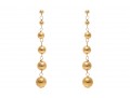 14k Yellow Gold Striking Graduated Gold Bead Drop Pendant Earrings