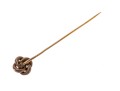 14K And Diamond Concentric Knot Stick Pin With Floral Enamel Design