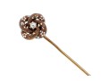 14K And Diamond Concentric Knot Stick Pin With Floral Enamel Design