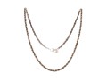 Sterling Silver And 14k Yellow Gold Classic Twisted Rope And Box Chain Necklace