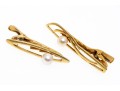 Mikimoto 14k Yellow Gold Cultured Pearl Cufflinks Set With Two Complementary Tie Bars