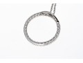 Sterling Silver Fun Contemporary CZ Circle Pendant, With Chain
