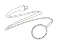 Sterling Silver Fun Contemporary CZ Circle Pendant, With Chain