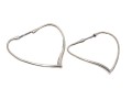 Tiffany And Co. Elsa Peretti Sterling Silver Contemporary Open Heart Hoop Earrings