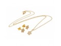 Contemporary Sterling Star Pendant Necklace And Earrings Set