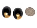 14K And Black Onyx Clip Earrings