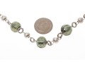 Sterling Silver Beautiful Glass Silver Green Bead Tin Cup Style Necklace