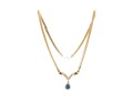 14K Herringbone Chevron Diamond And Sapphire Tasteful Necklace