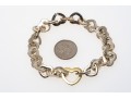 Tiffany & Co. Sterling Silver And 18kyg Open Heart Link Bracelet, With Outer Box