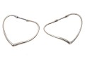 Tiffany And Co. Elsa Peretti Sterling Silver Contemporary Open Heart Hoop Earrings