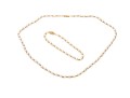 Matching White Cultured Freshwater Pearl And Gold Bead Necklace And Bracelet Set