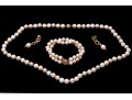 Complementary Cultured Freshwater Pearl Necklace, Bracelet And Earrings Suite