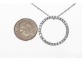 Sterling Silver Fun Contemporary CZ Circle Pendant, With Chain