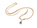 14K Herringbone Chevron Diamond And Sapphire Tasteful Necklace